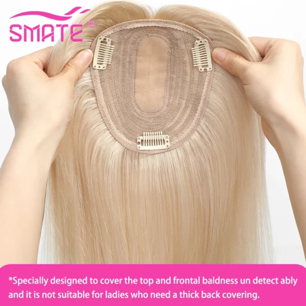 Remy Topper Hair Piece with Bangs - Image 6
