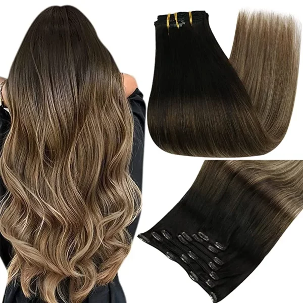 Clip In Hair Extensions Double Weft Straight - Image 24