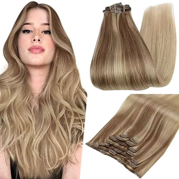Clip In Hair Extensions Double Weft Straight - Image 20