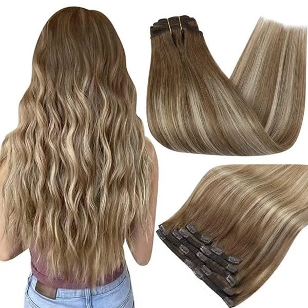Clip In Hair Extensions Double Weft Straight - Image 26