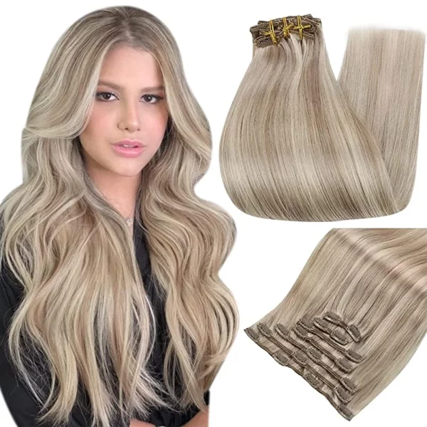 Clip In Hair Extensions Double Weft Straight - Image 22