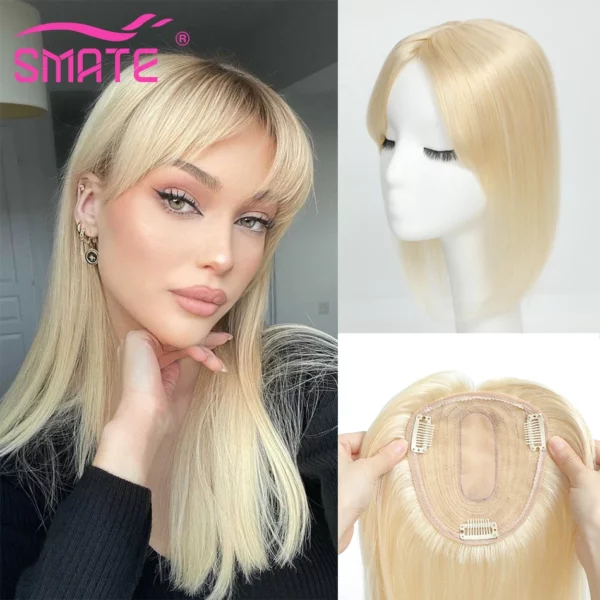 Remy Topper Hair Piece with Bangs