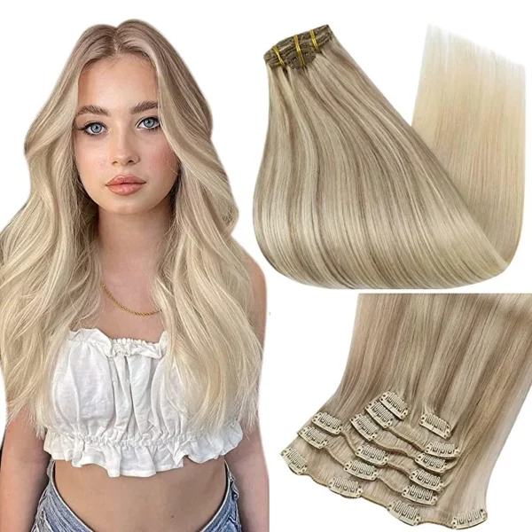 Clip In Hair Extensions Double Weft Straight - Image 13