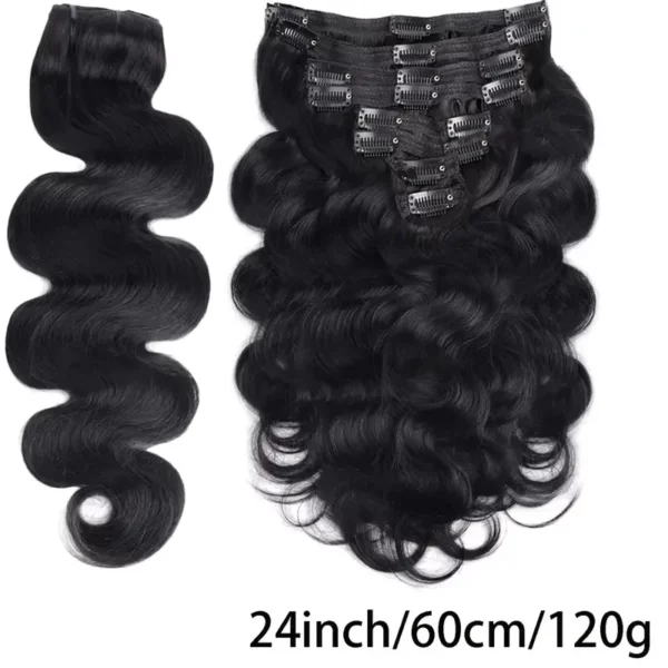 Clip in Body Wave Hair Extensions 100% Unprocessed Virgin Human Hair - Image 3