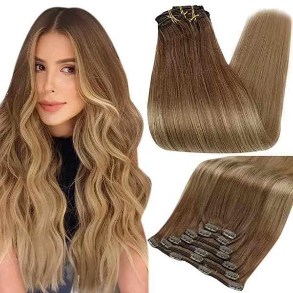 Clip In Hair Extensions Double Weft Straight - Image 27