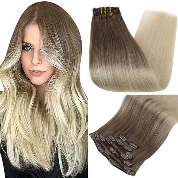 Clip In Hair Extensions Double Weft Straight - Image 25