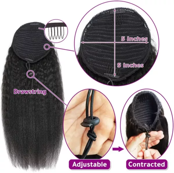 Kinky Straight Ponytail Extension - Image 2