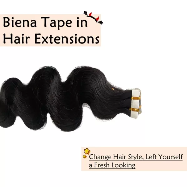 Body Wave Tape In Hair Extensions - Image 2