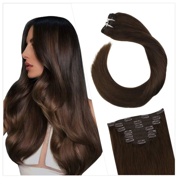 Clip in Hair Extensions Double Weft Remy Hair - Image 14