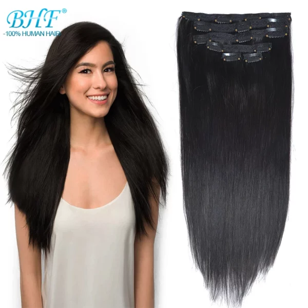 Blonde Clip in Human Hair Extensions - Image 8