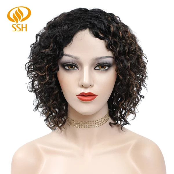 Short Curly Wigs Brazilian Remy - Image 21