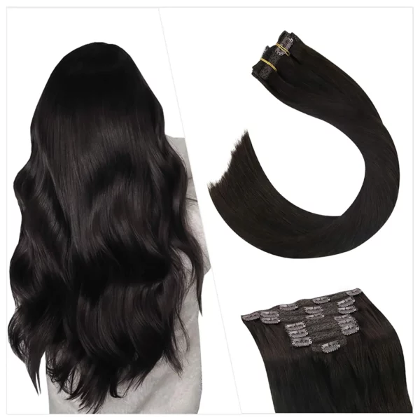 Clip in Hair Extensions Double Weft Remy Hair - Image 11