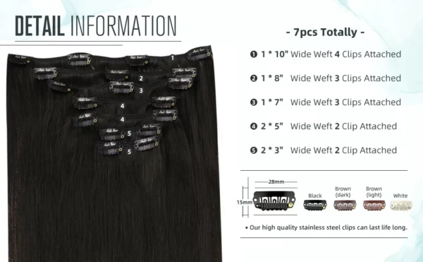 Brazilian Clip in Hair Extensions - Image 11