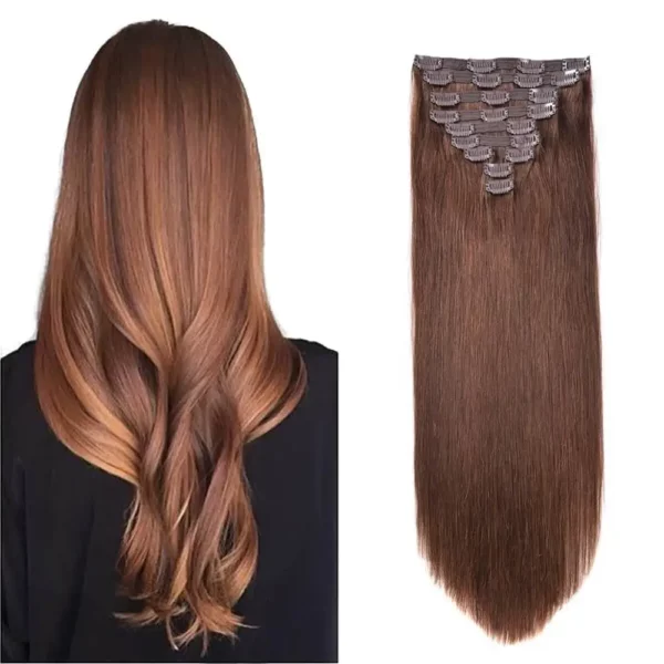 Blonde Clip in Human Hair Extensions - Image 15