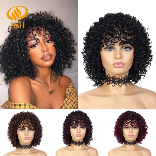 Short Curly Wigs Brazilian Remy - Image 15