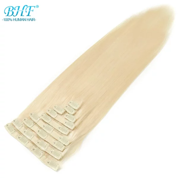 Blonde Clip in Human Hair Extensions - Image 22