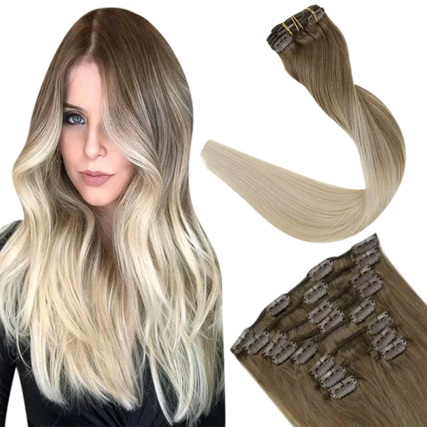 Clip in Hair Extensions Double Weft Remy Hair - Image 22