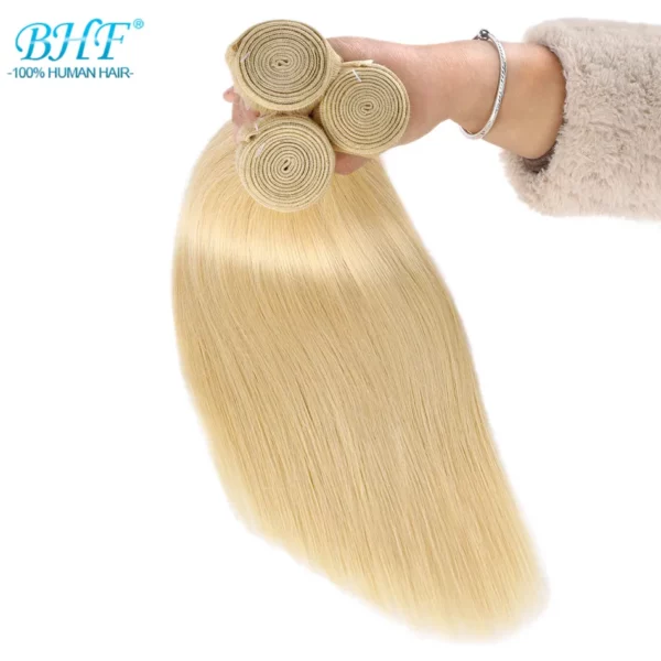Blonde Straight Human Hair Weave 100% European Remy Natural Human Hair - Image 14