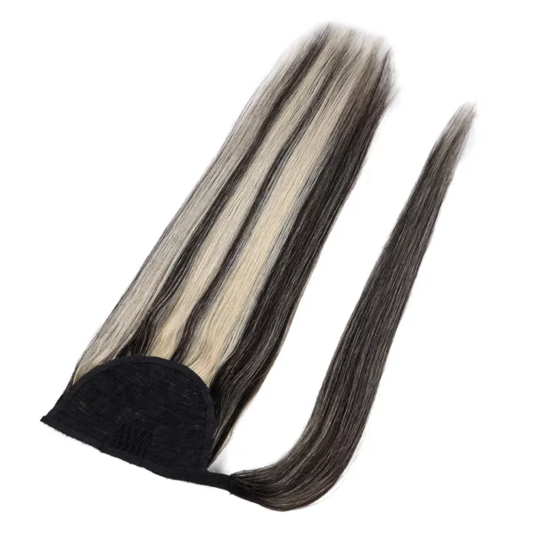 Ponytail Remy Straight European Horse Tail Clip in Extensions - Image 14