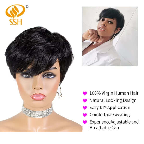 Glueless Short Pixie Cut Wigs - Image 4