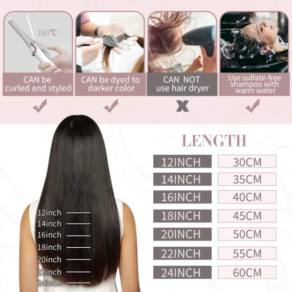 Clip in Hair Extensions Double Weft Remy Hair - Image 5