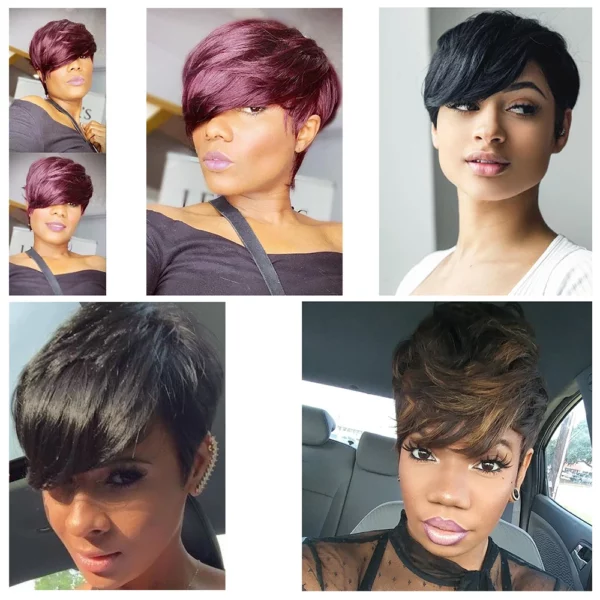 Glueless Short Pixie Cut Wigs - Image 3