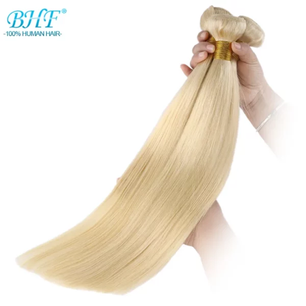 Blonde Straight Human Hair Weave 100% European Remy Natural Human Hair - Image 4