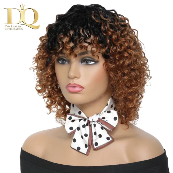 Deep Curly Wig With Bangs Glueless Brazilian Remy - Image 27