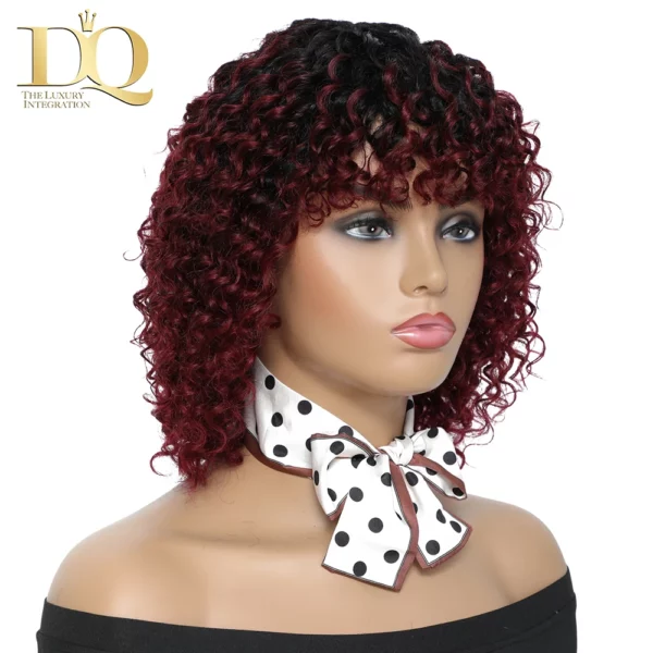 Deep Curly Wig With Bangs Glueless Brazilian Remy - Image 21