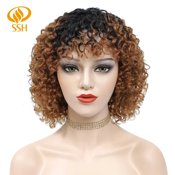 Short Curly Wigs Brazilian Remy - Image 24