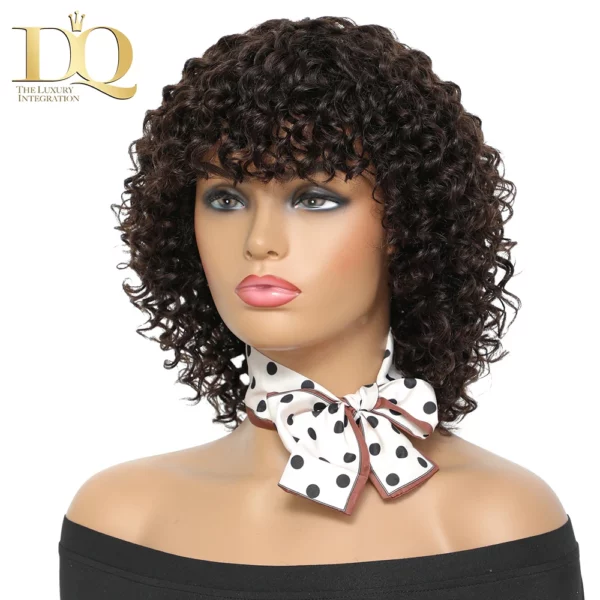 Deep Curly Wig With Bangs Glueless Brazilian Remy - Image 18