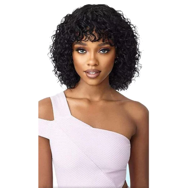 Deep Curly Wig With Bangs Glueless Brazilian Remy