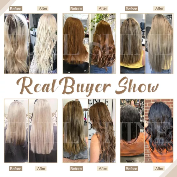 Blonde Tape in Human Hair Extensions - Image 5