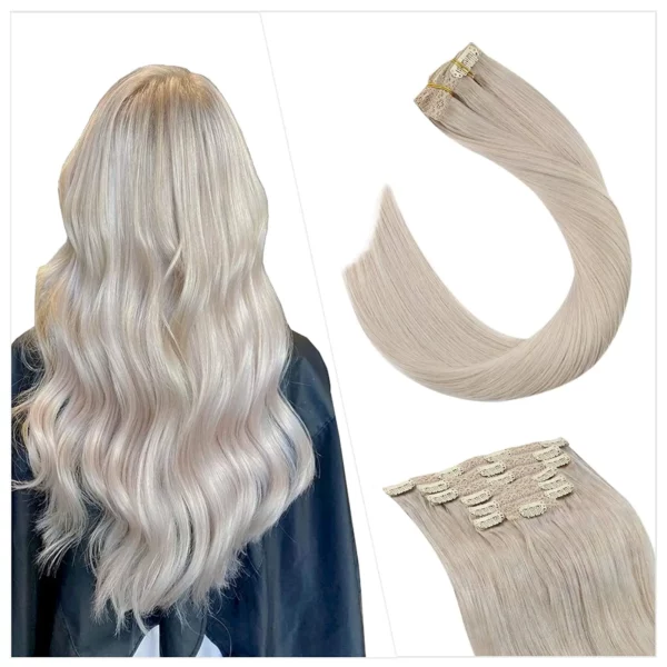 Clip in Hair Extensions Double Weft Remy Hair - Image 18