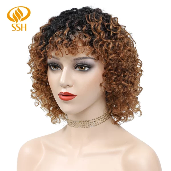 Short Curly Wigs Brazilian Remy - Image 26