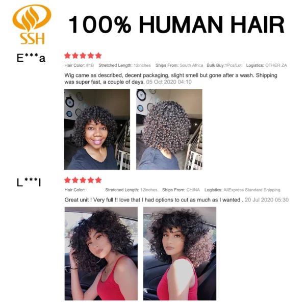 Short Curly Wigs Brazilian Remy - Image 13