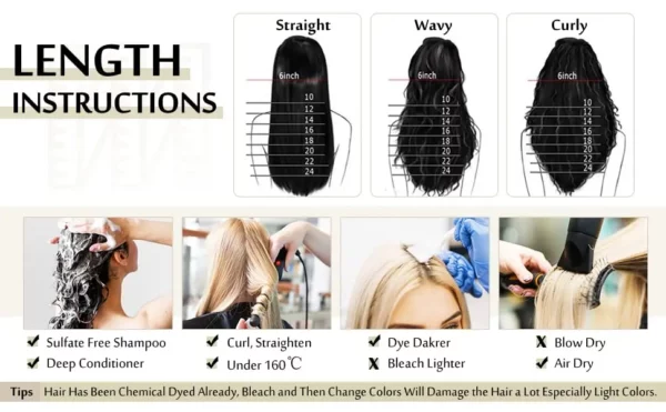 Clip In Hair Extensions Double Weft Straight - Image 74