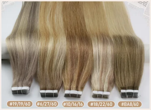 Blonde Tape in Human Hair Extensions - Image 19