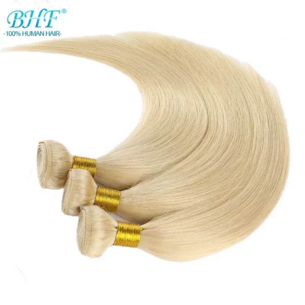 Blonde Straight Human Hair Weave 100% European Remy Natural Human Hair - Image 3