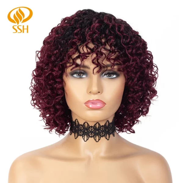 Short Curly Wigs Brazilian Remy - Image 29