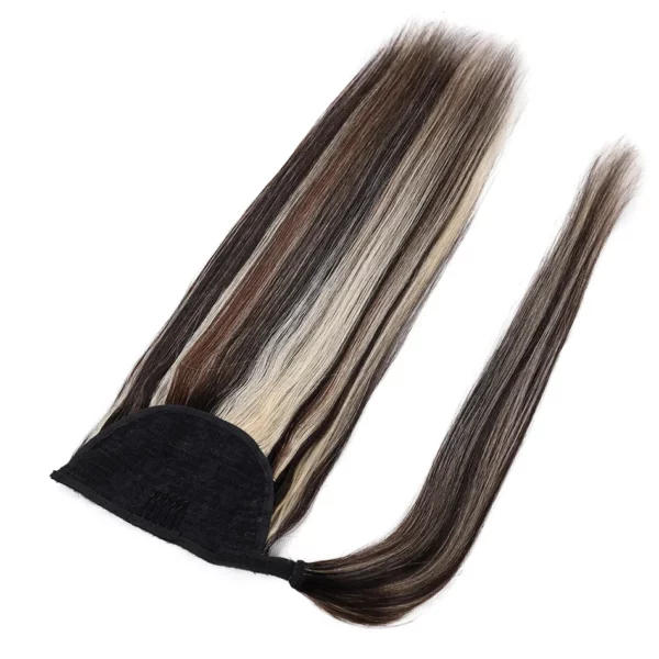 Ponytail Remy Straight European Horse Tail Clip in Extensions - Image 13