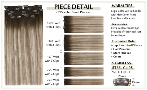 Clip In Hair Extensions Double Weft Straight - Image 40