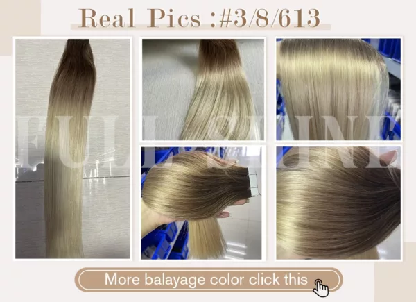 Blonde Tape in Human Hair Extensions - Image 20