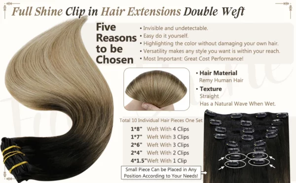 Clip In Human Hair Extensions - Image 18