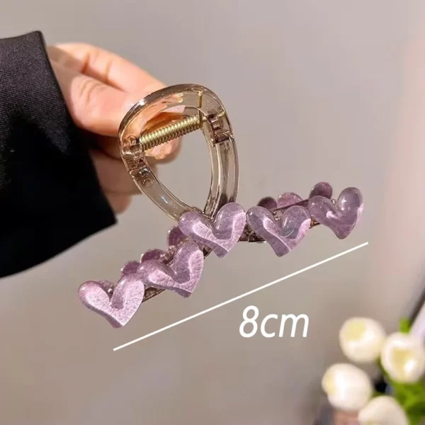 Elegant Jelly Heart Hair Claw Clip - Image 6