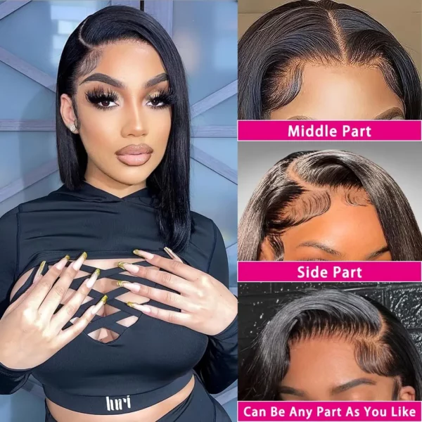 Glueless Bob Wig Lace Front Wigs with Baby Hair - Image 3