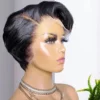 Short Pixie Cut Lace Wig Side Part Bob Peruvian Straight - Image 8