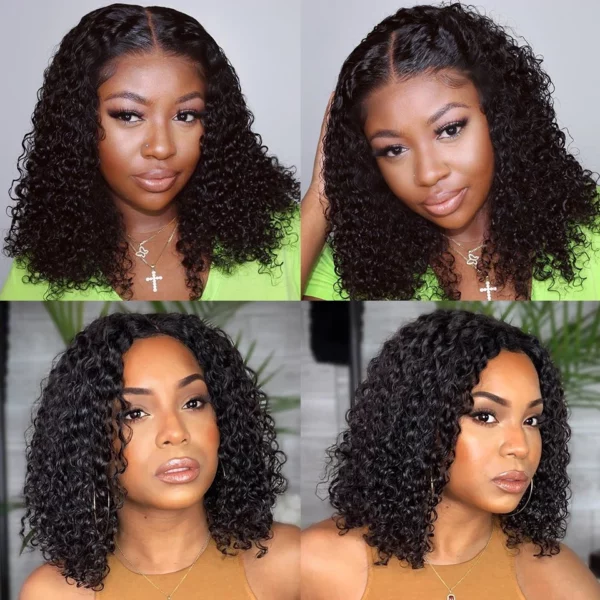 Brazilian Remy Deep Wave Curly Bob Wig - Image 3