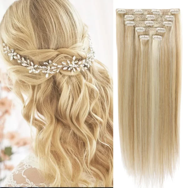 Clip in Hair Extensions Straight Remy Ombre - Image 8
