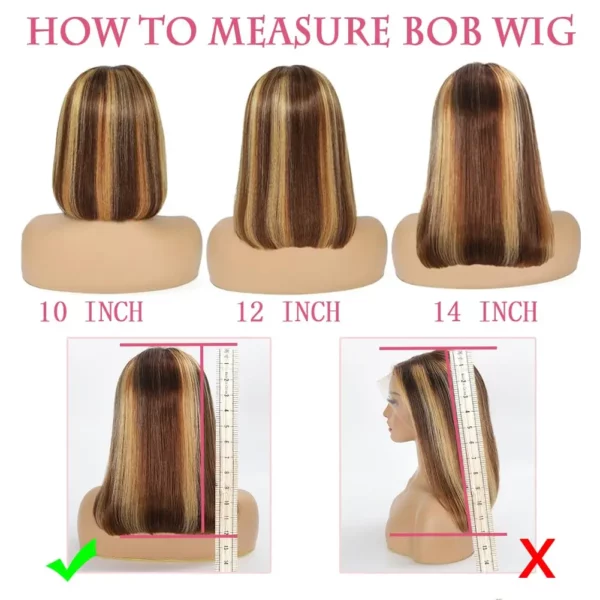 Ombre Glueless Highlight Straight Lace Front Wigs - Image 5